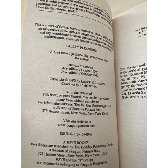 Guilty Pleasures by Laurell Hamilton Vampire Hunter Anita Blake Horror Mystery - Picture 3 of 3